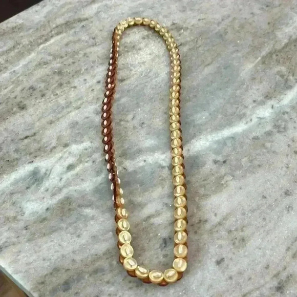 Vintage button & Pearl necklace. Cream, Brown, & White - Picture 2 of 8